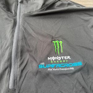 Monster Energy black quarter zip lightweight pullover embroidered Size XL